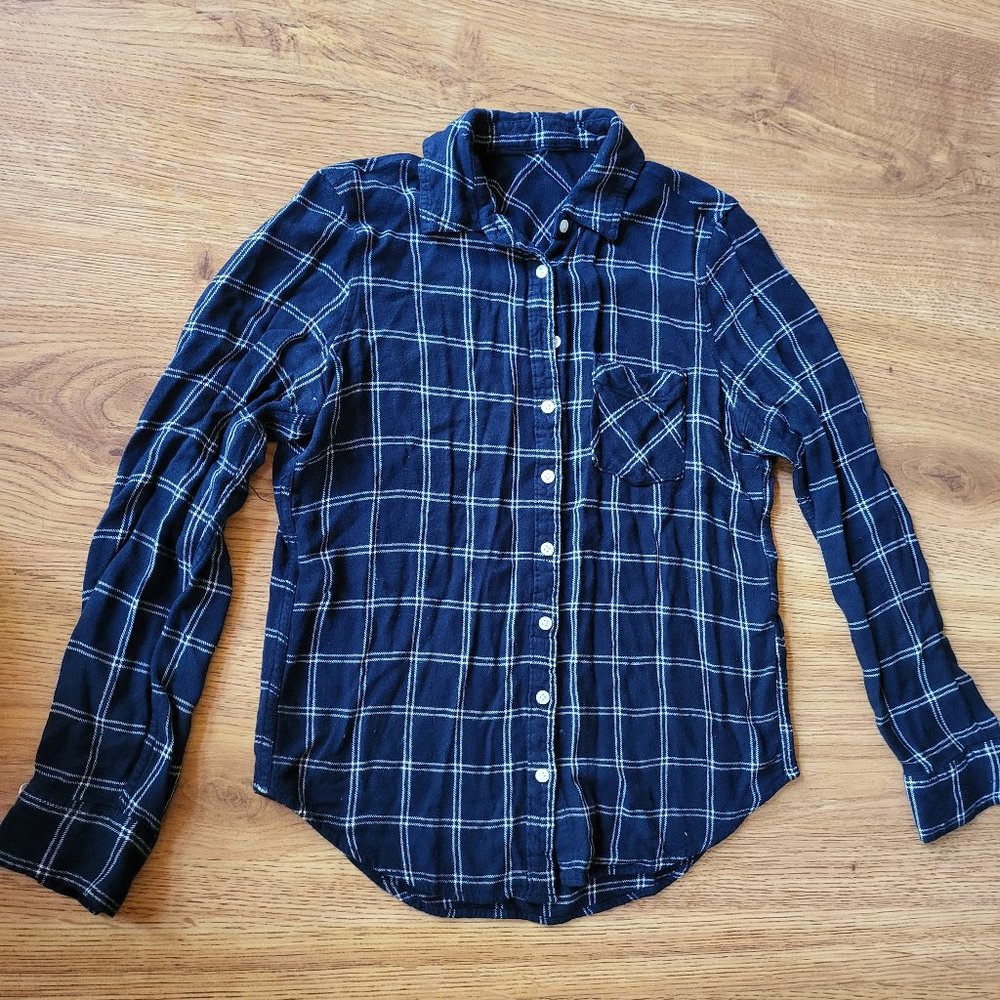 Soft navy blue lightweight flannel